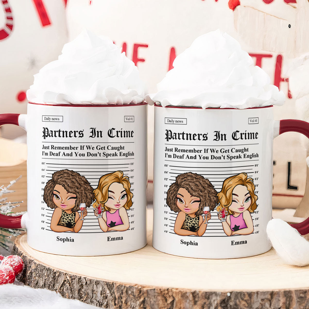 Partners In Crime - Gifts For Friends, Besties - Personalized Accent Mug