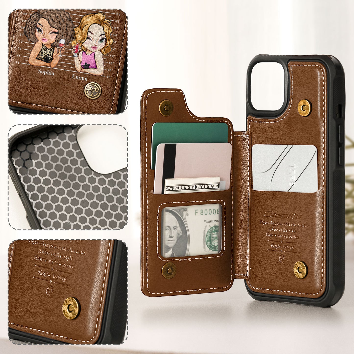 Partners In Crime Just Remember If We Get Caught - Personalized Leather Flip Wallet Phone Case