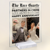 Partners In Crime Love Grows With Time - Personalized Acrylic Photo Plaque