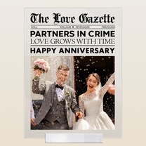 Partners In Crime Love Grows With Time - Personalized Acrylic Photo Plaque