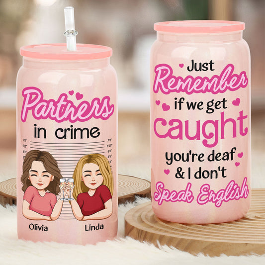 Partners In Crime - Personalized Shimmer Glass Can