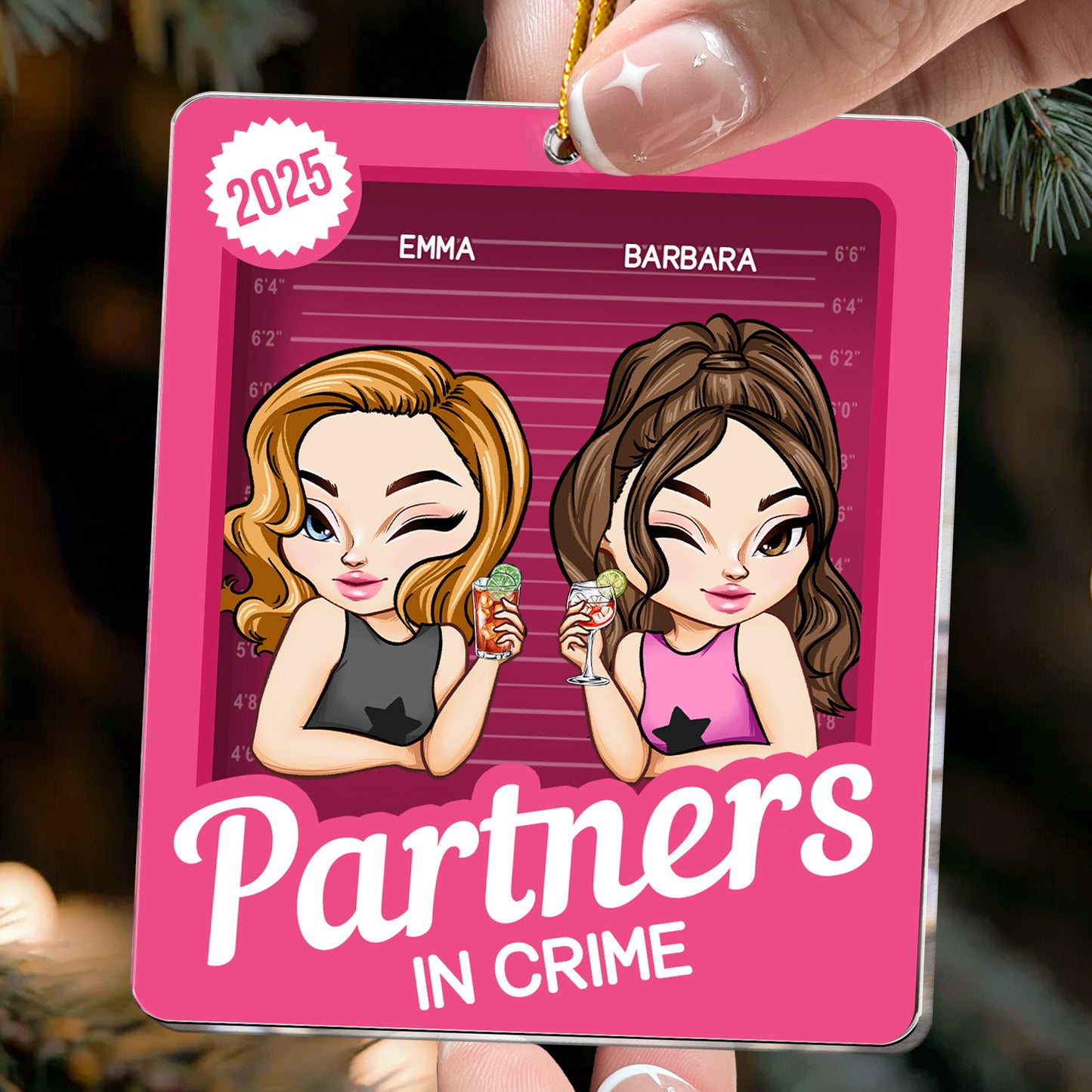 Partners In Crime Toy Box - Christmas Gift For Friend - Personalized Acrylic Ornament