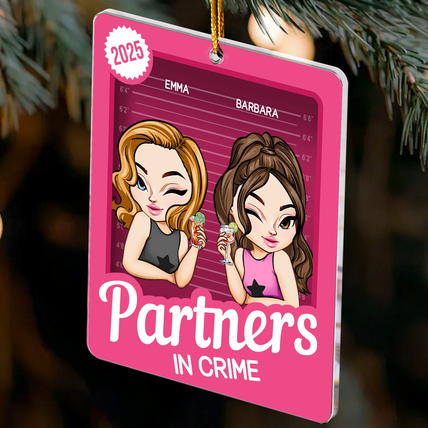 Partners In Crime Toy Box - Christmas Gift For Friend - Personalized Acrylic Ornament