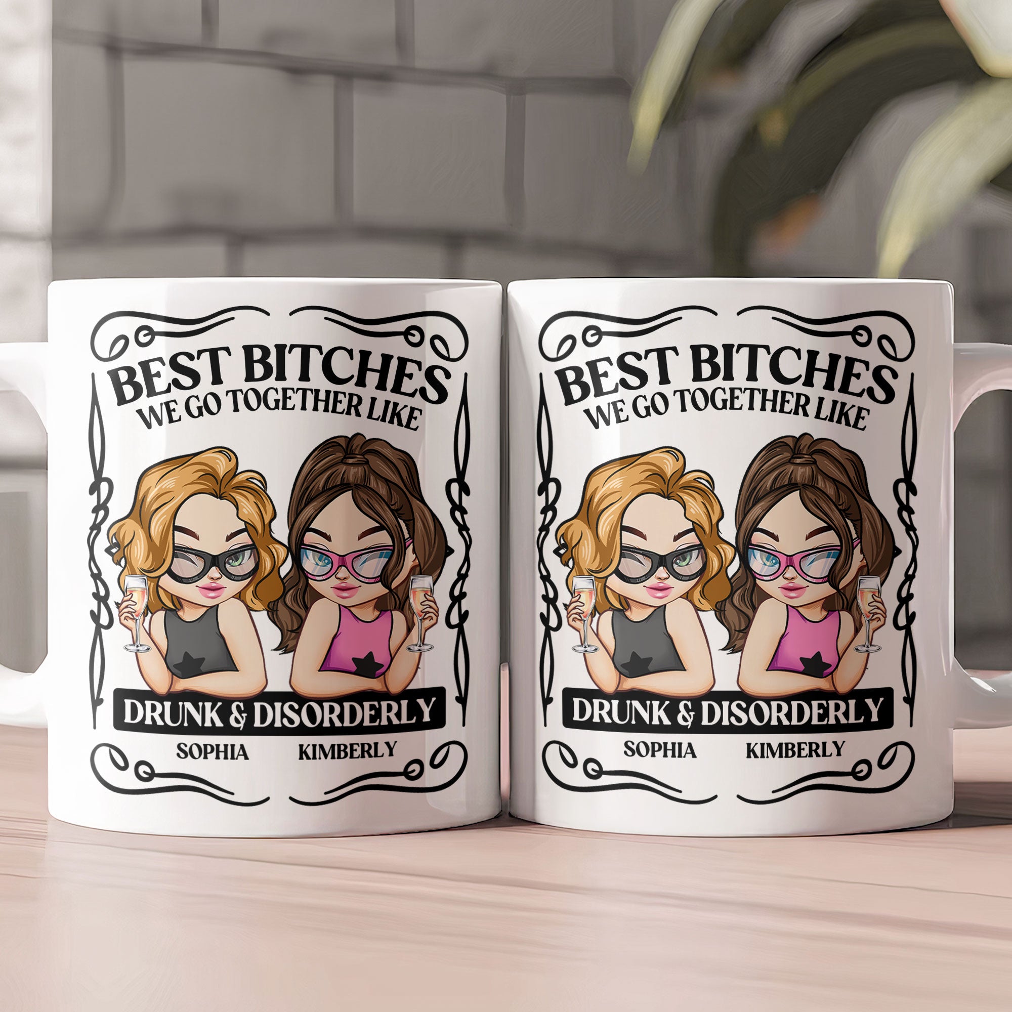 Partners In Crime We Go Together Link Drunk & Disorderly - Personalized Mug