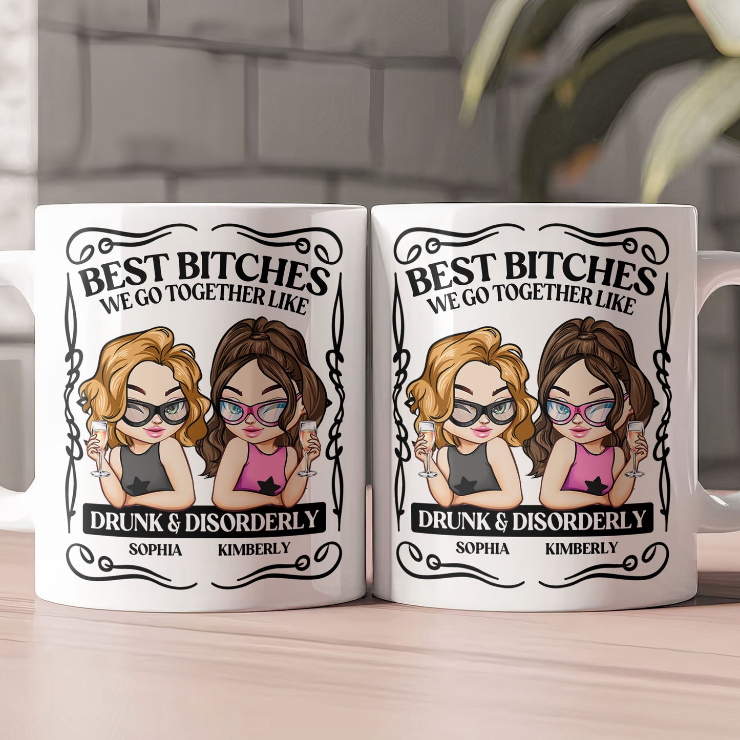 Partners In Crime We Go Together Link Drunk & Disorderly - Personalized Mug