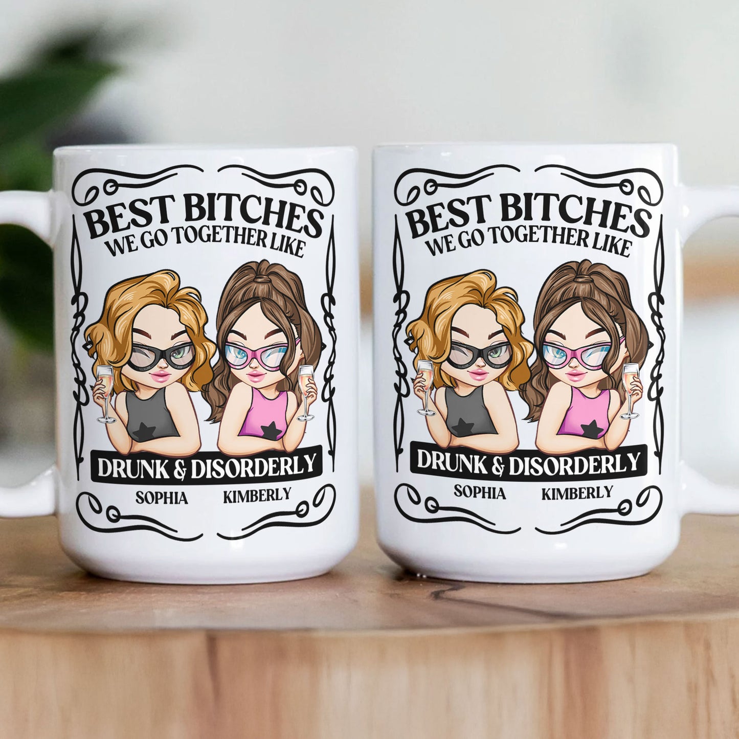 Partners In Crime We Go Together Link Drunk & Disorderly - Personalized Mug
