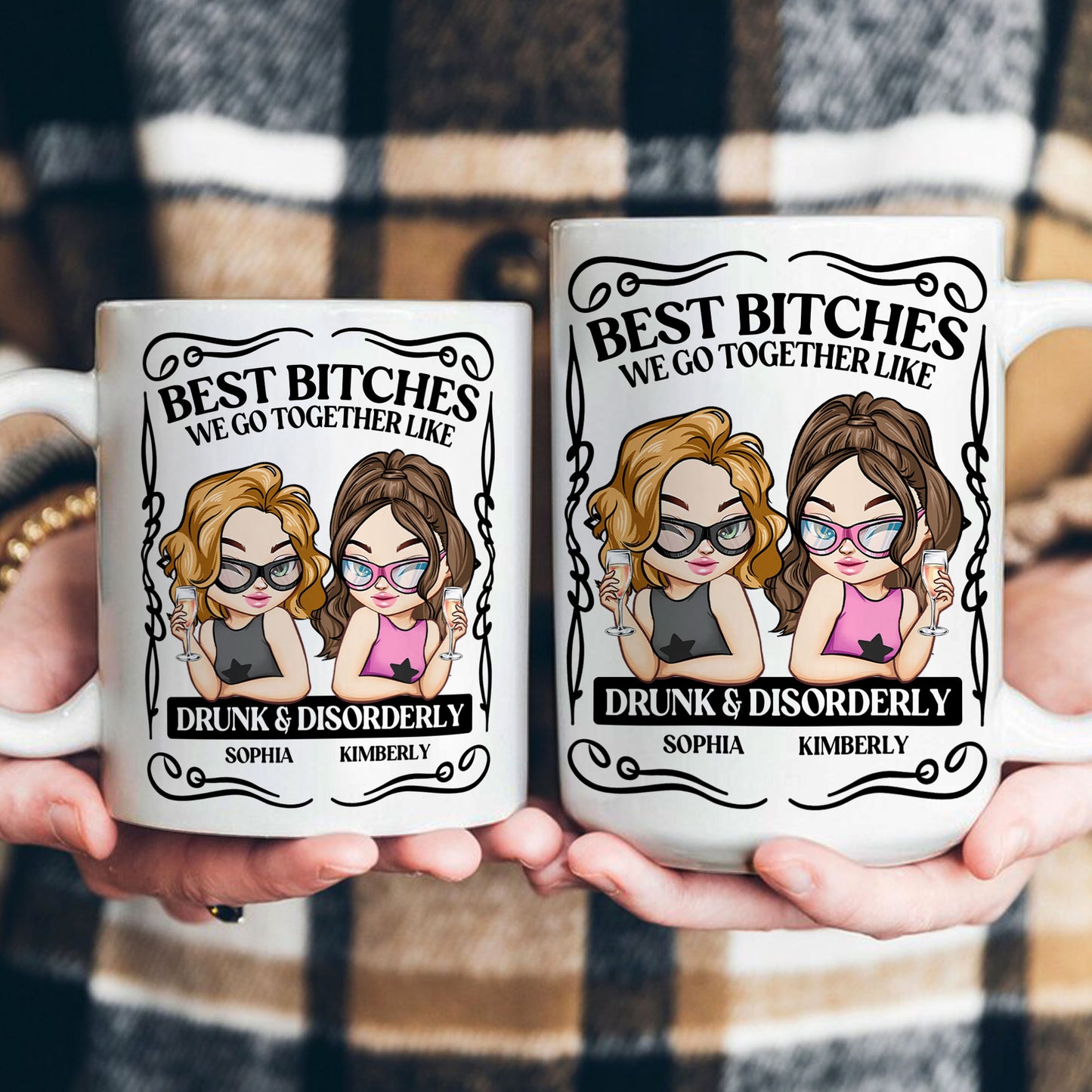 Partners In Crime We Go Together Link Drunk & Disorderly - Personalized Mug