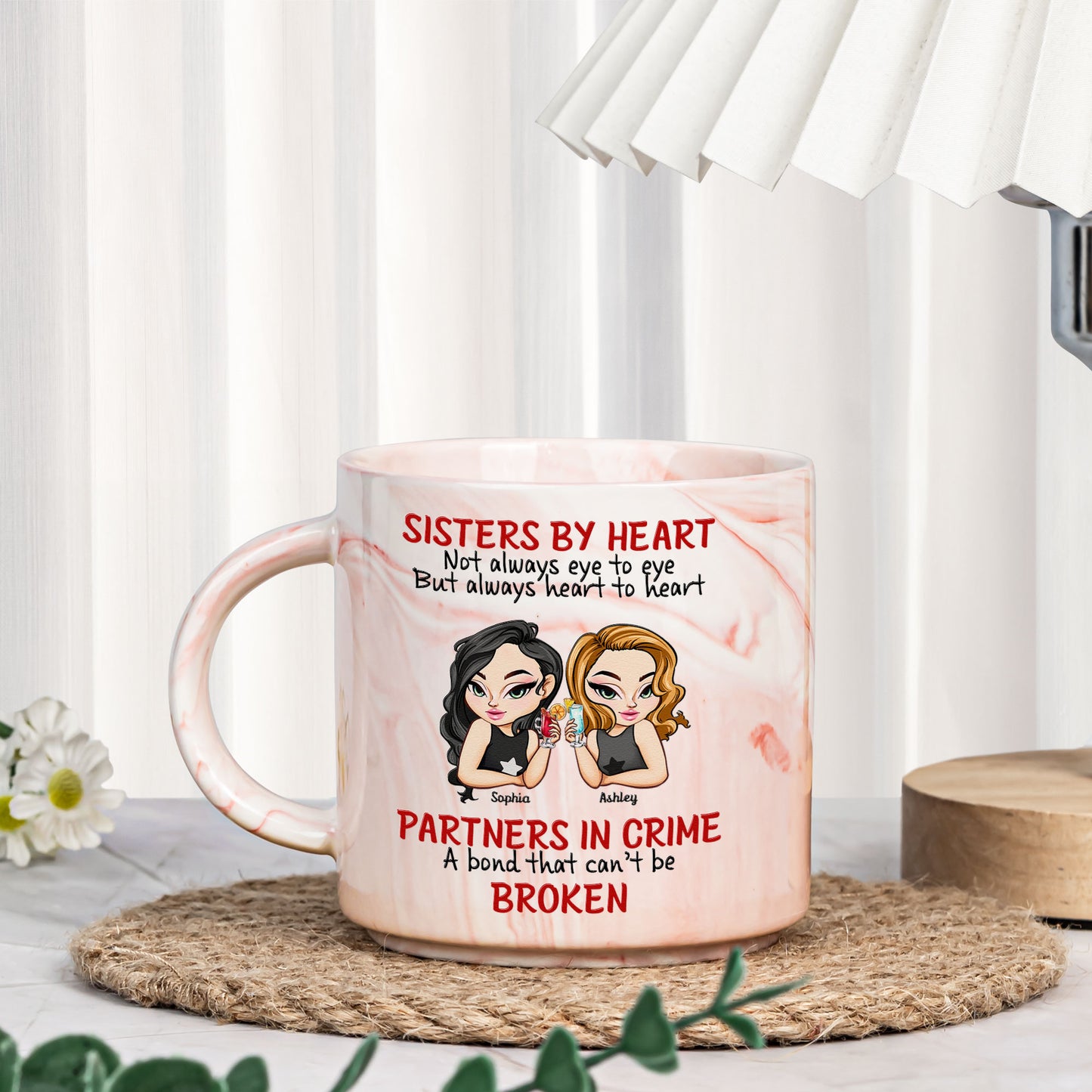 Partners In Crime, A Bond That Can’t Be Broken - Personalized Marble Mug