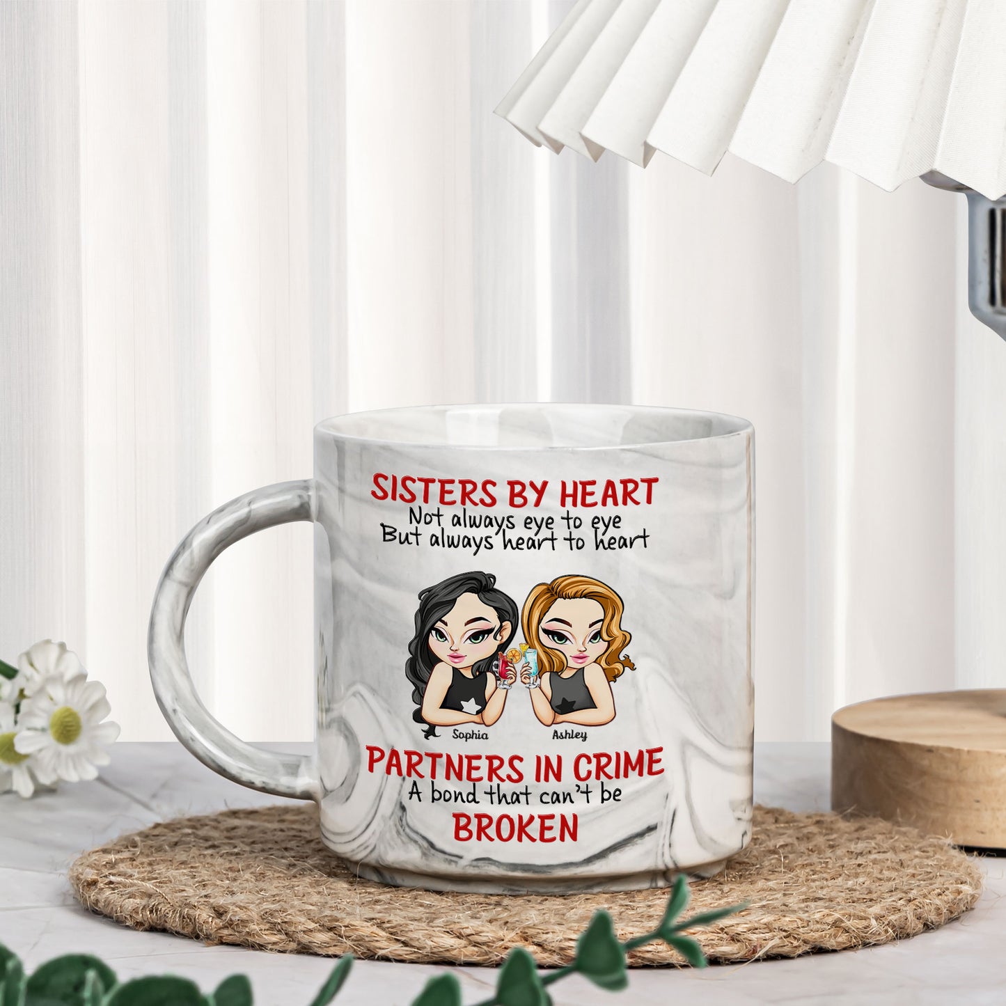 Partners In Crime, A Bond That Can’t Be Broken - Personalized Marble Mug