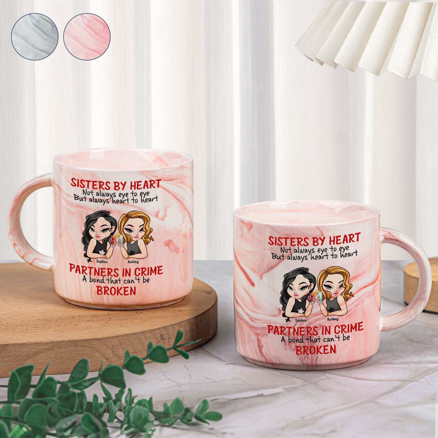 Partners In Crime, A Bond That Can’t Be Broken - Personalized Marble Mug