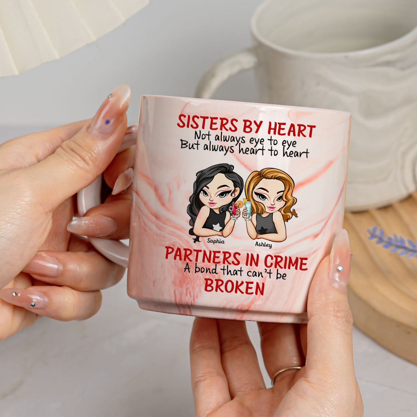 Partners In Crime, A Bond That Can’t Be Broken - Personalized Marble Mug