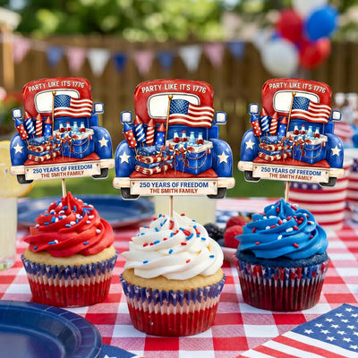 Party Like It's 1776 - Personalized Cupcake Toppers
