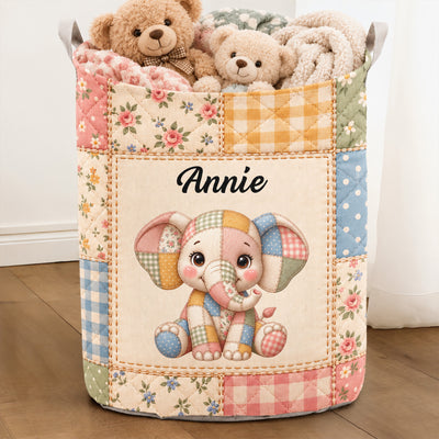 Patch Work Style Animals Gift For Kids - Personalized Basket