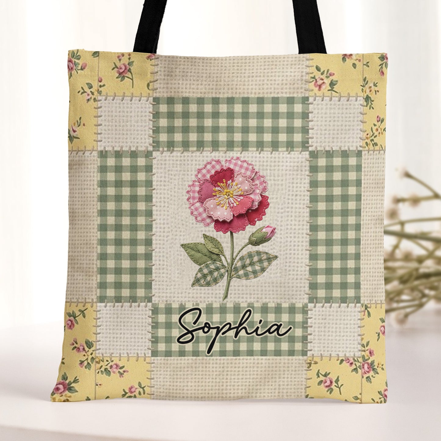 Patchwork_Birth_Flower_Self_Gift_Personalized_Tote_Bag_1