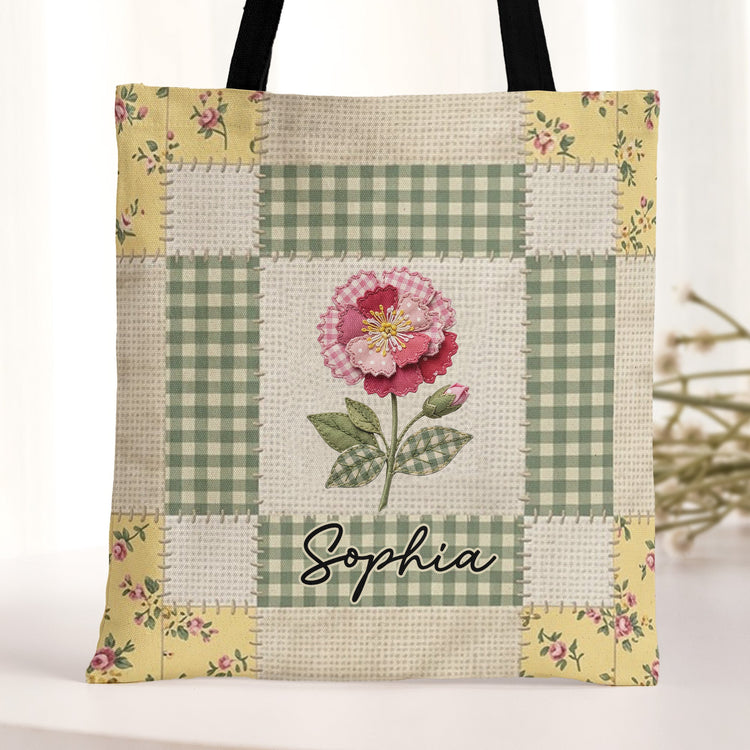 Patchwork_Birth_Flower_Self_Gift_Personalized_Tote_Bag_1