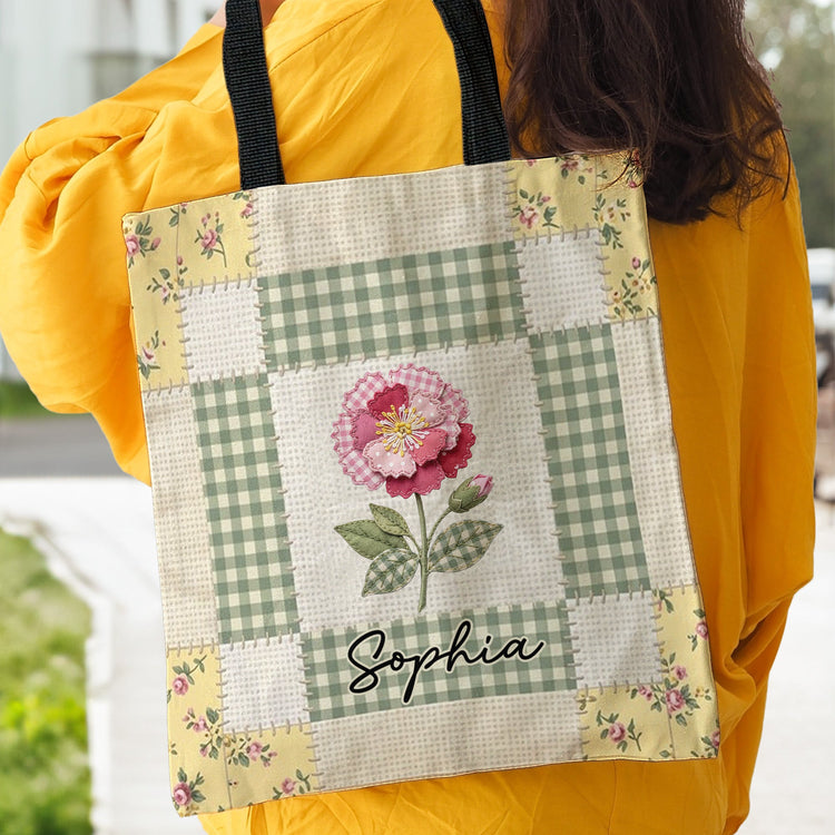 Patchwork_Birth_Flower_Self_Gift_Personalized_Tote_Bag_3