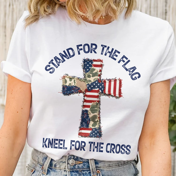 Patchwork-Style-USA-Flag-And-Cross-Print-Shirt-2