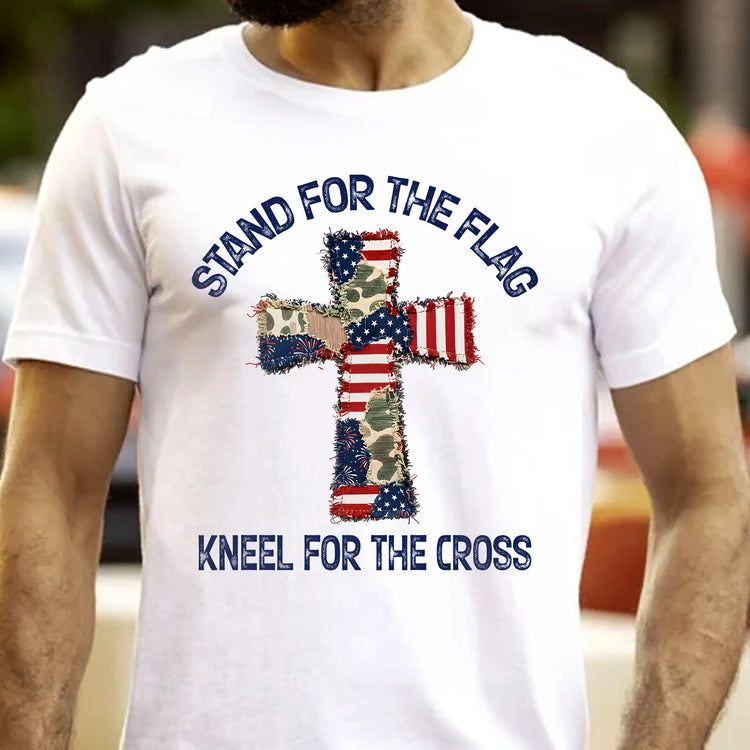 Patchwork-Style-USA-Flag-And-Cross-Print-Shirt-3