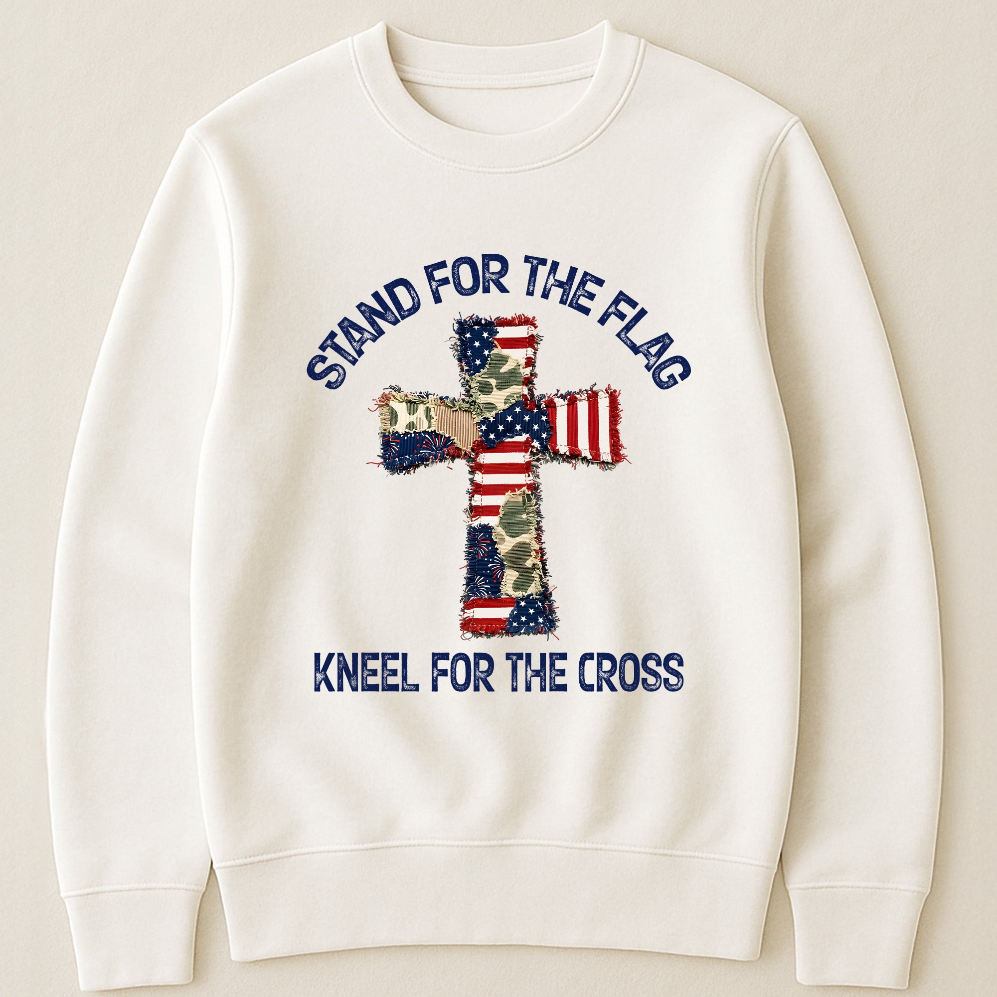 Patchwork-Style-USA-Flag-And-Cross-Print-Shirt-4