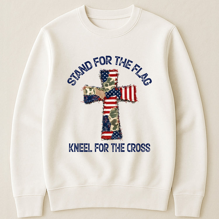 Patchwork-Style-USA-Flag-And-Cross-Print-Shirt-4