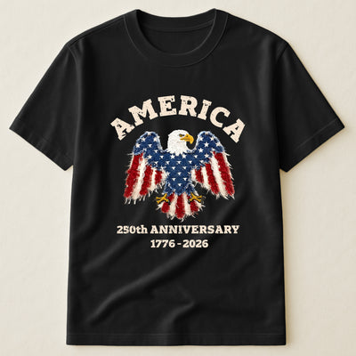 Patchwork Style USA Bald Eagles Print - Shirt