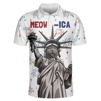 Patriotic Meowica - Personalized Photo Polo Shirt