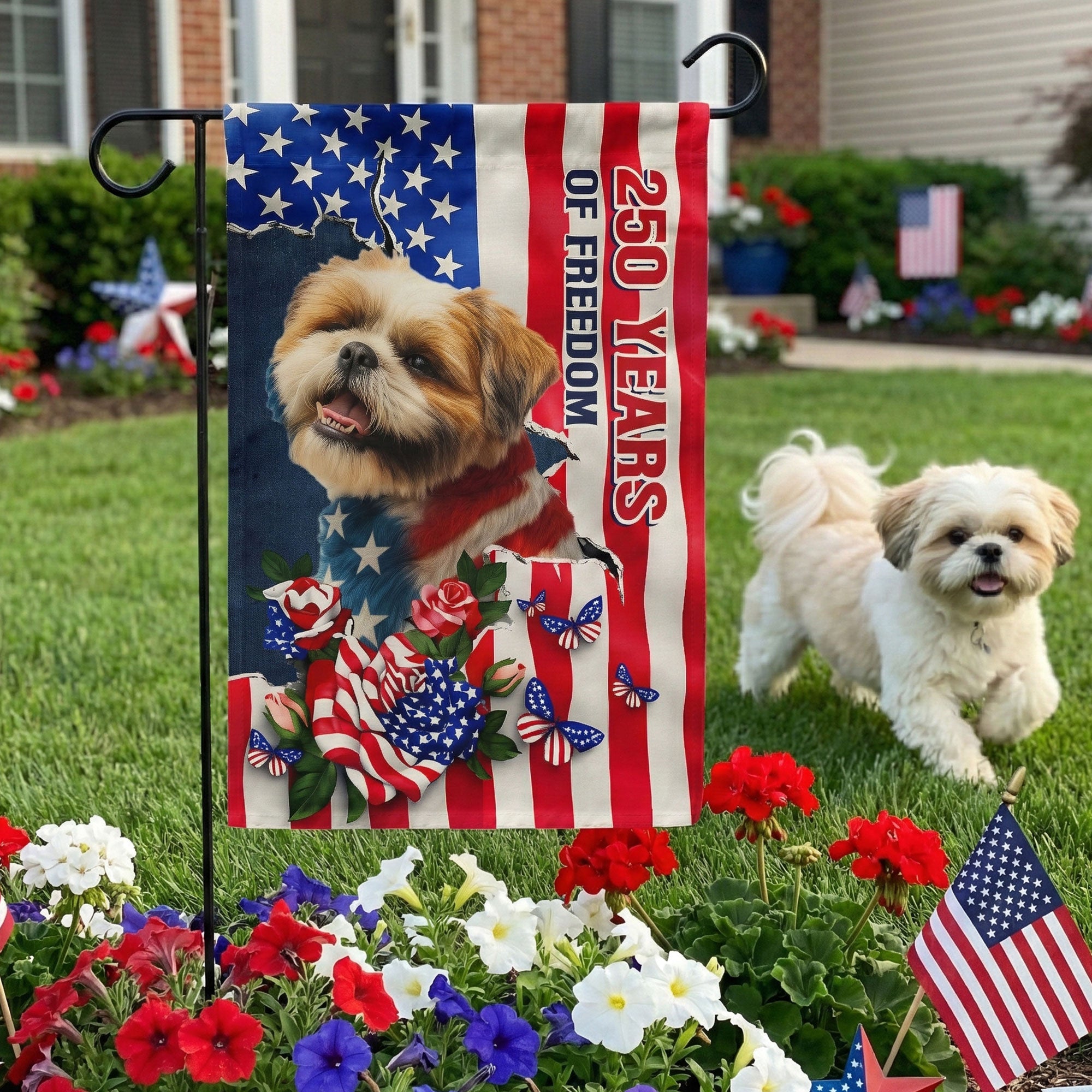 Patriotic Pet Portrait - Personalized Photo Flag