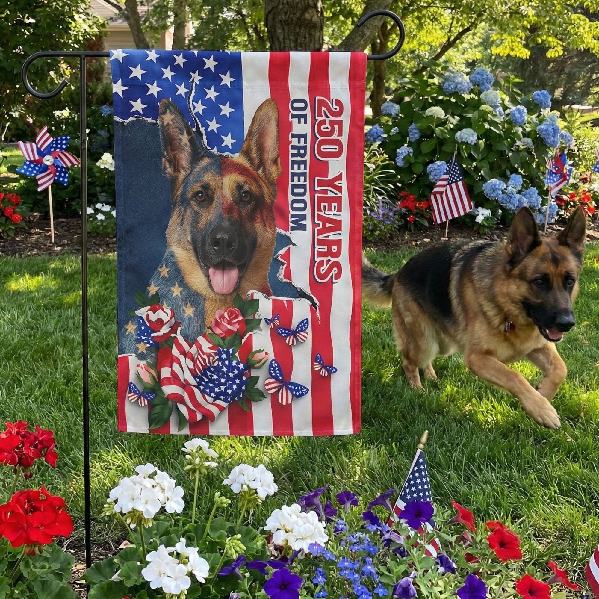 Patriotic Pet Portrait - Personalized Photo Flag