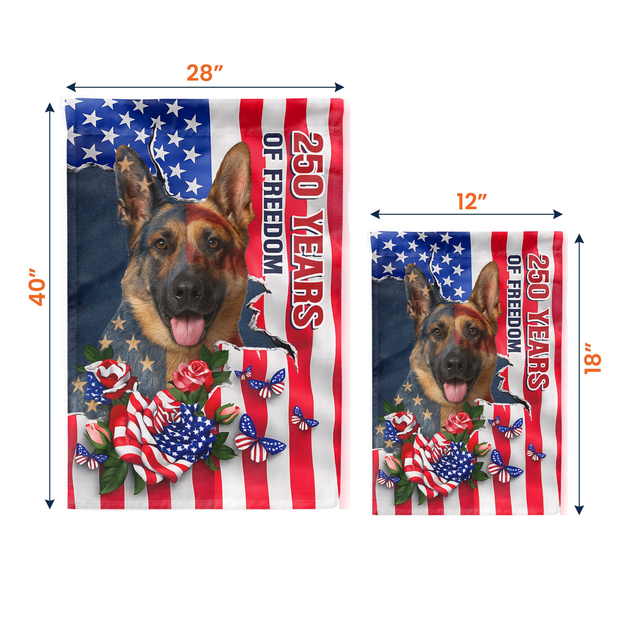 Patriotic Pet Portrait - Personalized Photo Flag