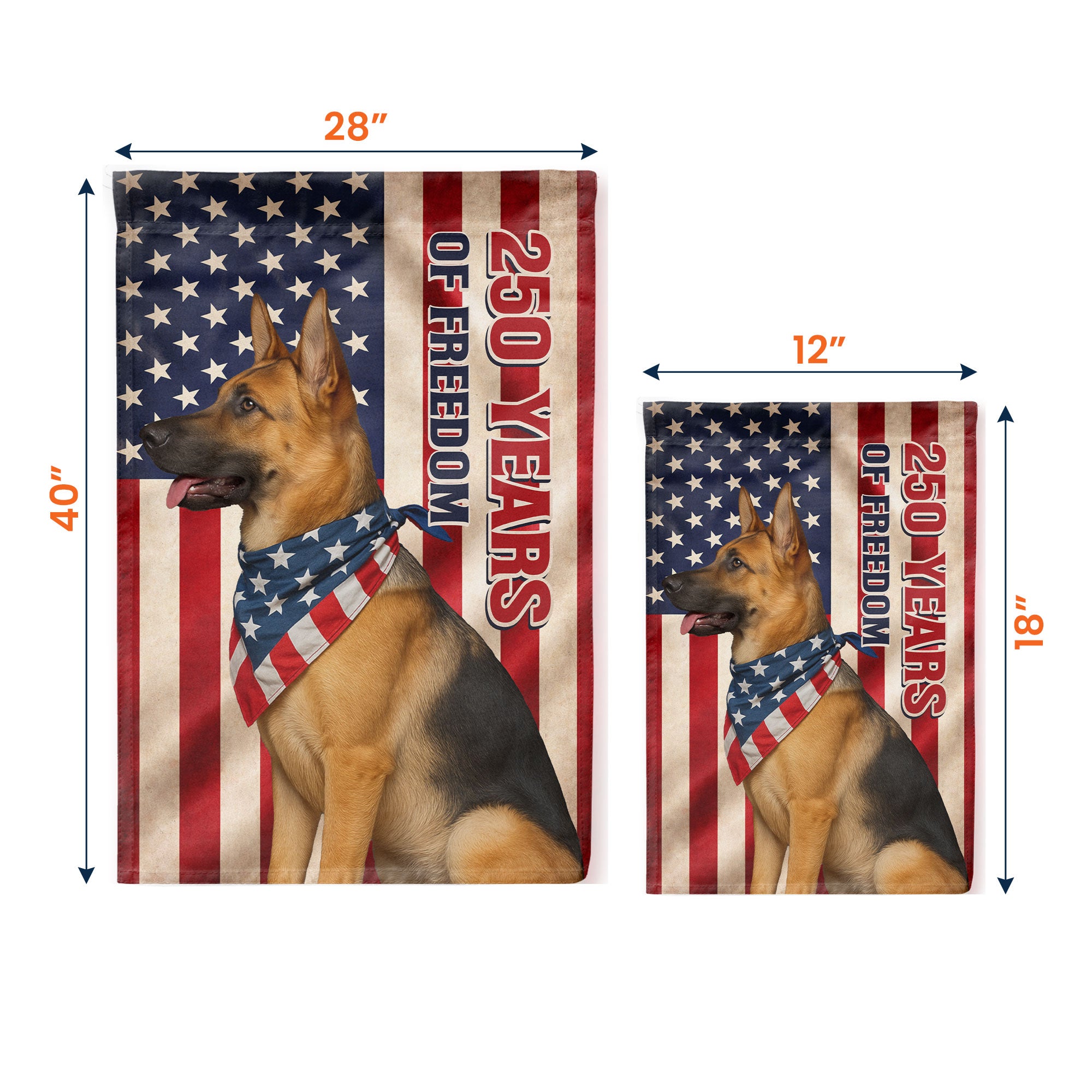Patriotic Pet Salute - 250 Years Of Freedom - Personalized Photo Flag