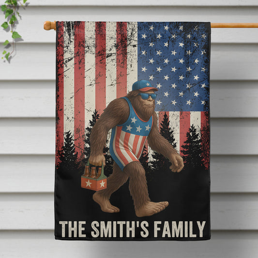 Patriotic Sasquatch - Personalized Flag