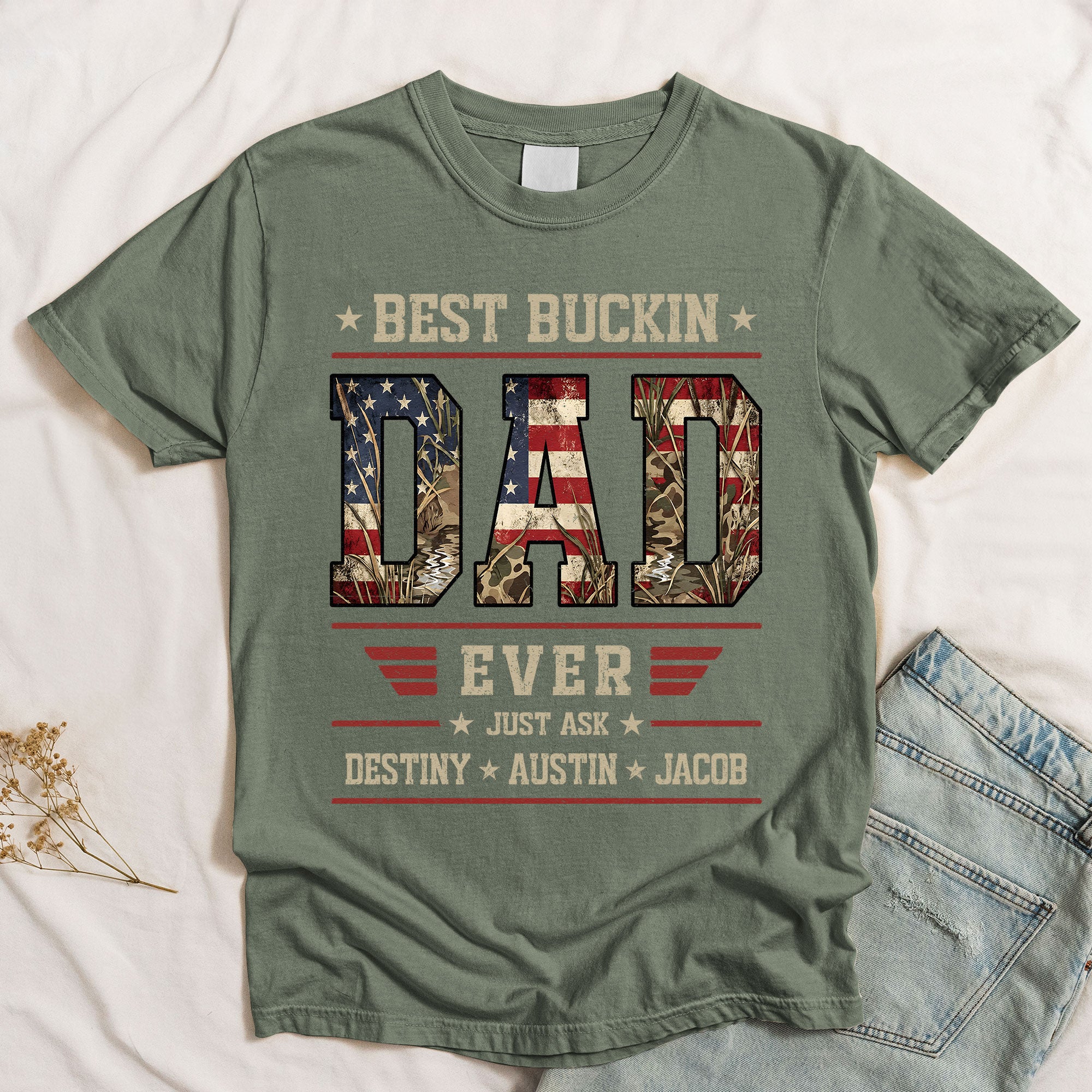 Patriotic-Hunting-Dad-Best-Buckin-Dad-Ever-Personalized-Shirt-2