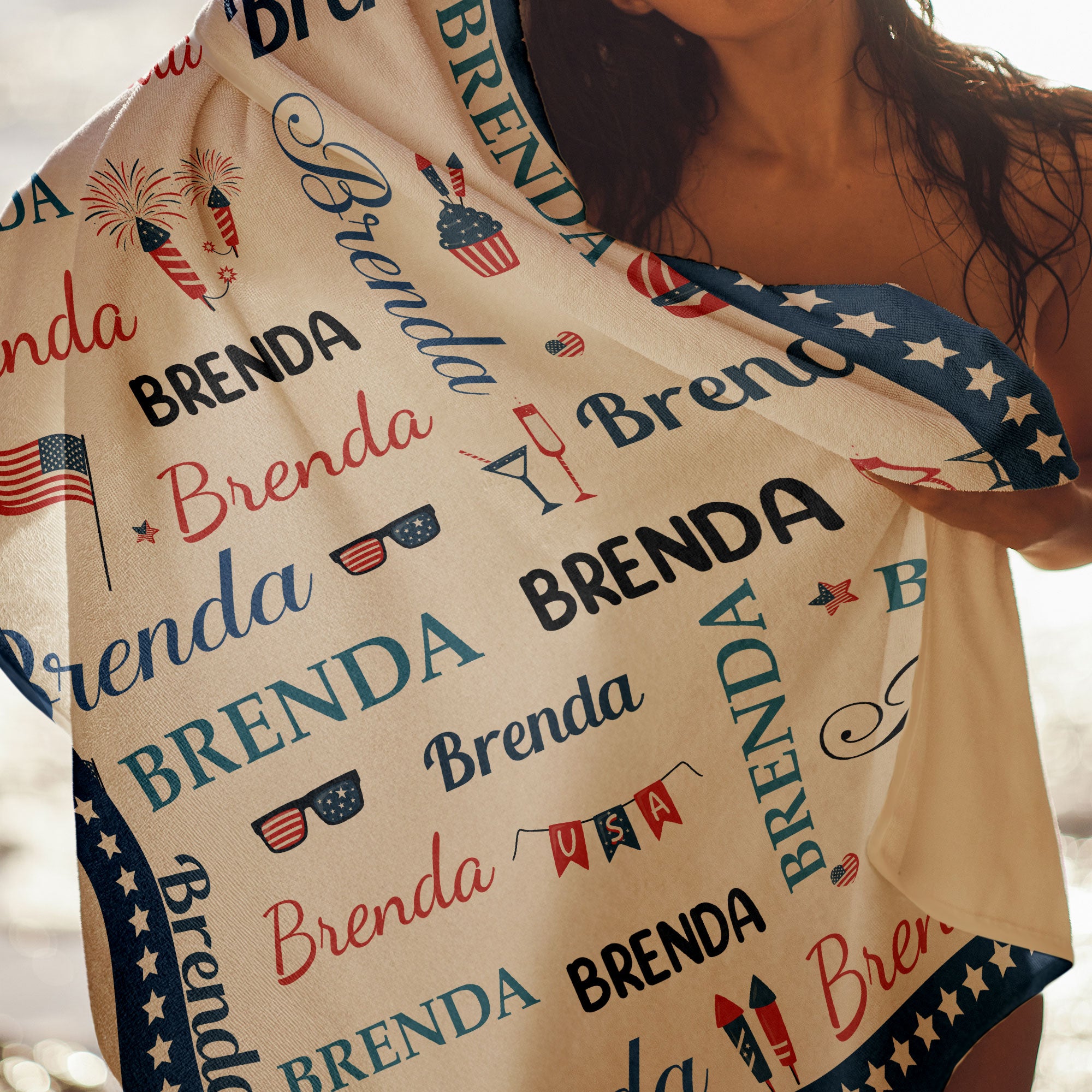 Patriotic-Repeating-Names-Gift-For-Self,-Friend,-Family-Personalized-Beach-Towel-5