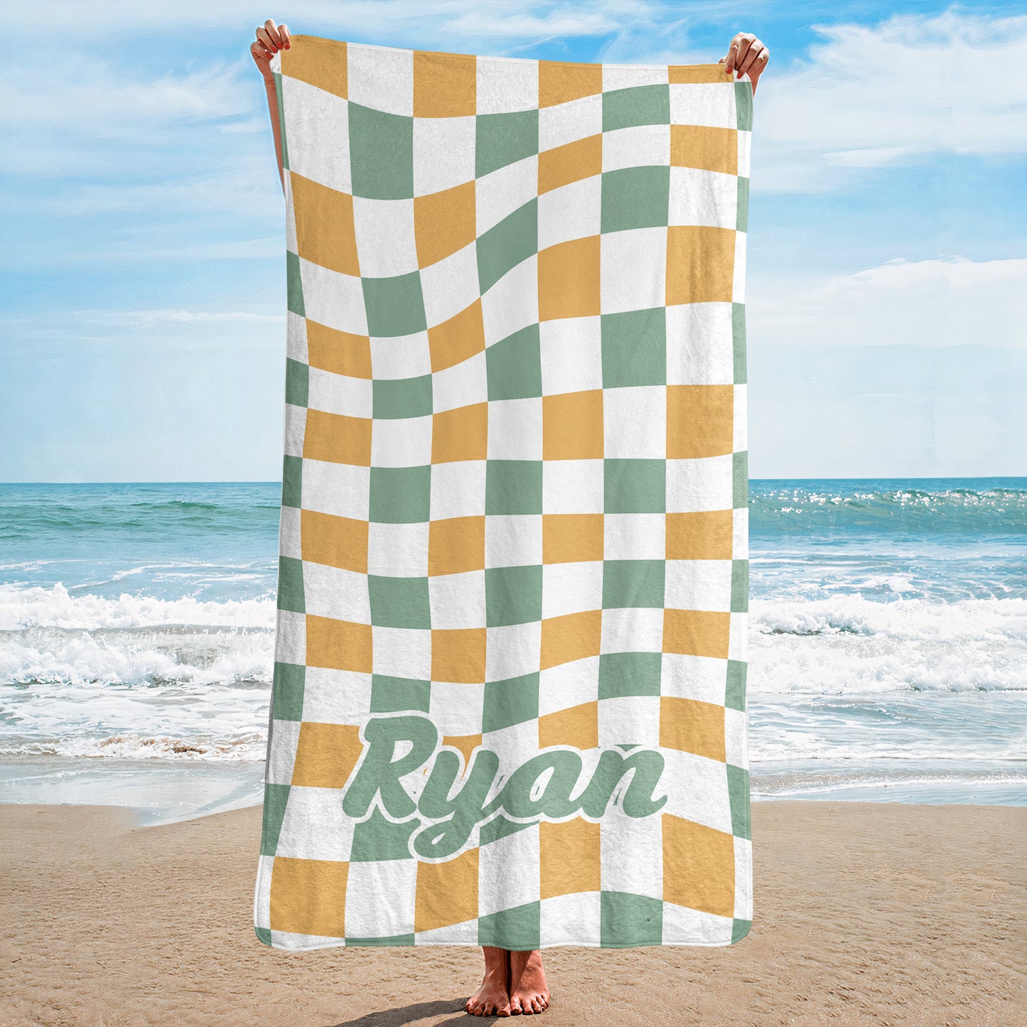 Pattern With Name Vacation Gift Bridesmaid Birthday Gift Girls Trip - Personalized Quick-Dry Beach Towel