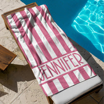 Pattern With Name Vacation Gift Bridesmaid Birthday Gift Girls Trip - Personalized Quick-Dry Beach Towel