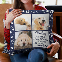 Paw Prints Forever In Our Hearts - Personalized Photo Pillow (Insert Included)