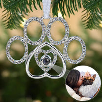 Paw-Shaped Keepsake - Personalized Photo Projection Ornament