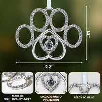 Paw-Shaped Keepsake - Personalized Photo Projection Ornament