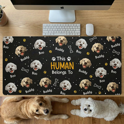 This Human Belongs To - Personalized Desk Mat