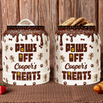 Paws Off Dog Treats Melting Chocolate Drip Style - Personalized Cookie Jar