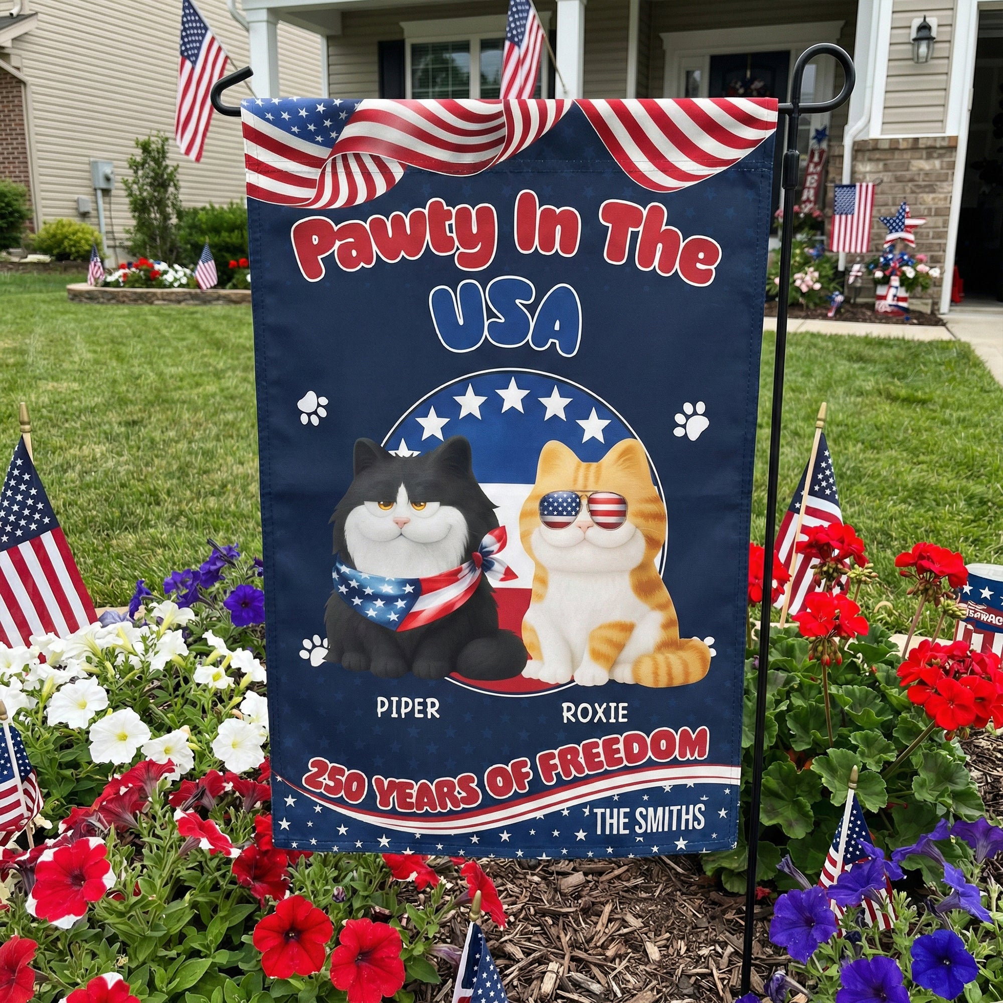 Pawty In The USA 250 Years Of Freedom - Personalized Flag