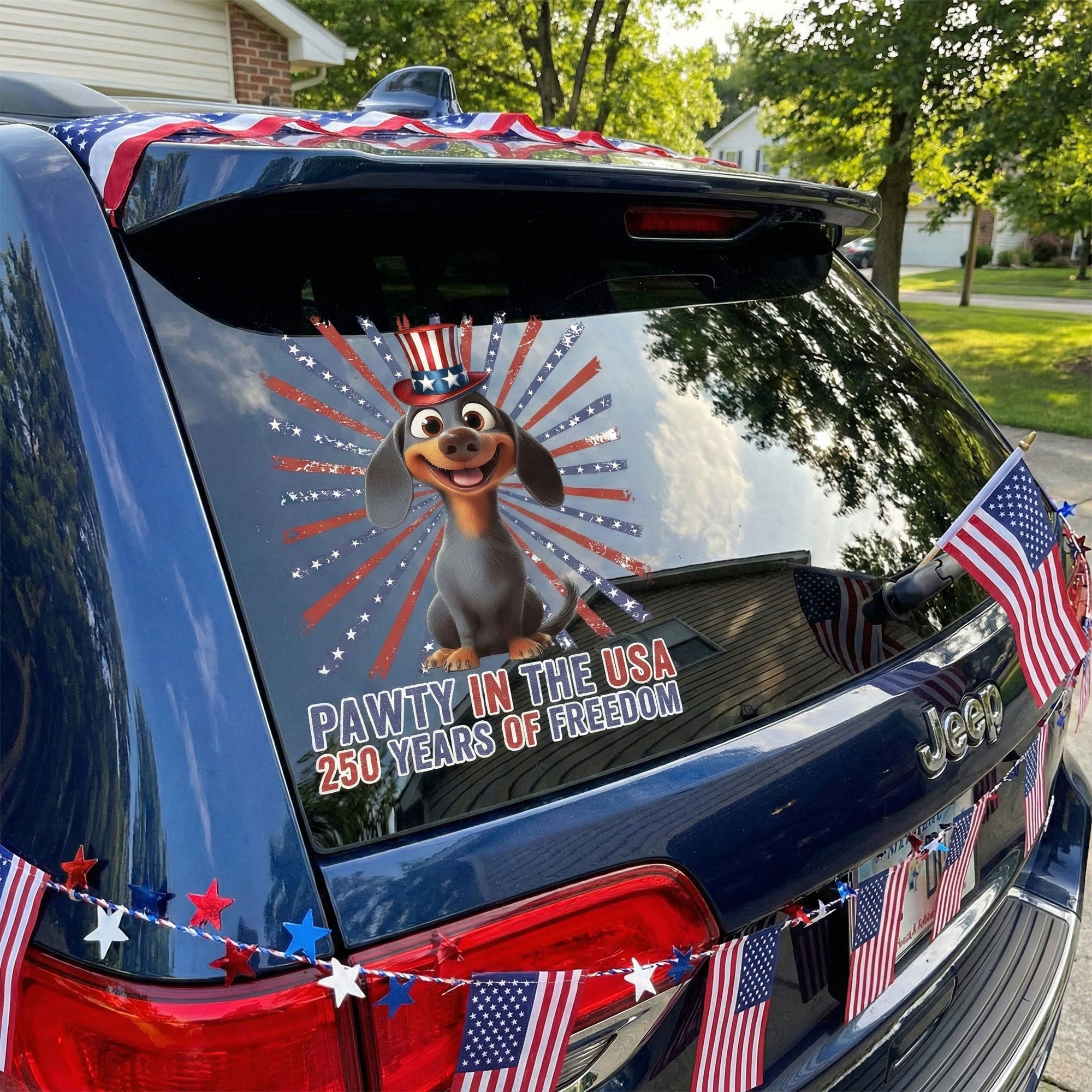 Pawty In The USA 250 Years Of Freedom - Personalized Decal
