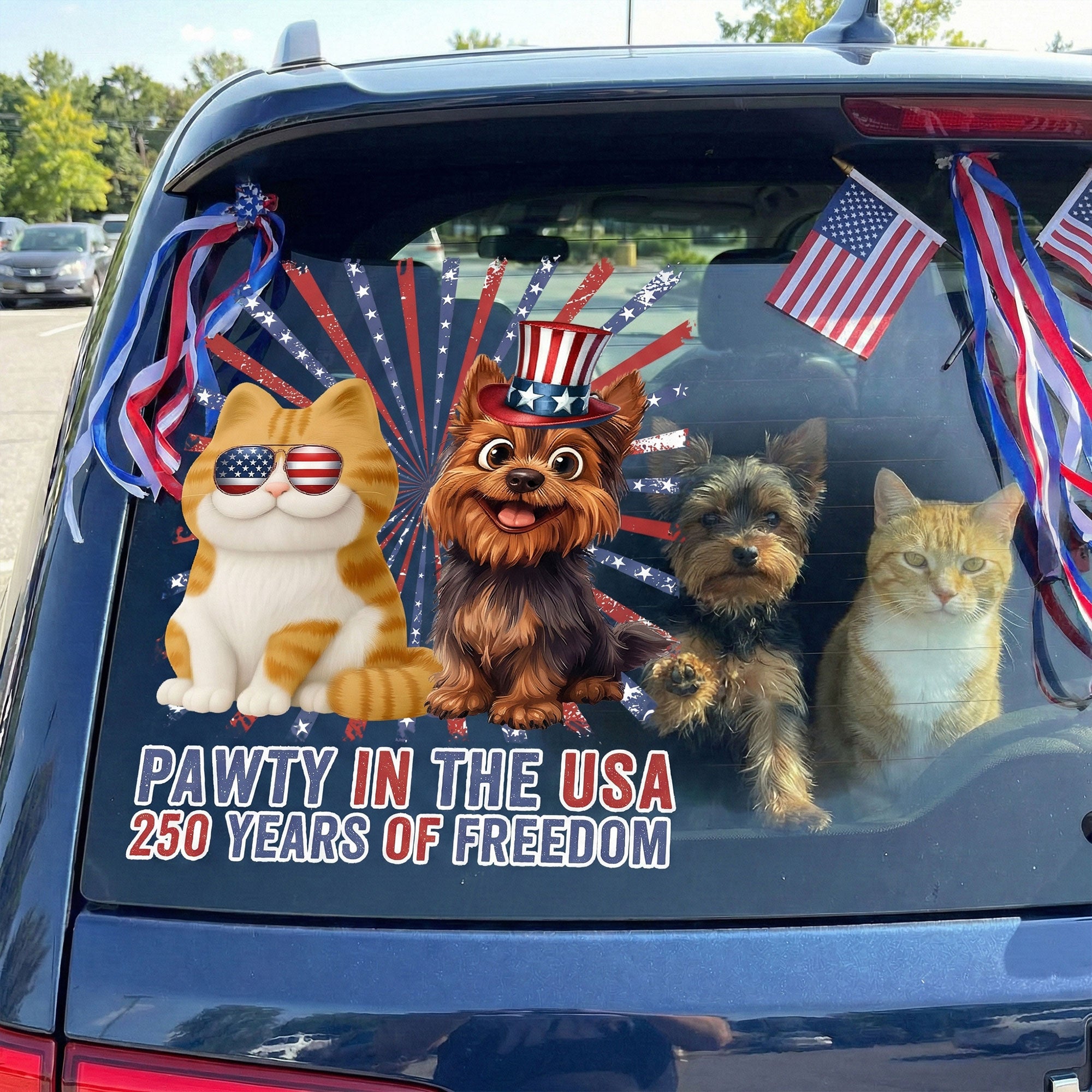 Pawty In The USA 250 Years Of Freedom - Personalized Decal
