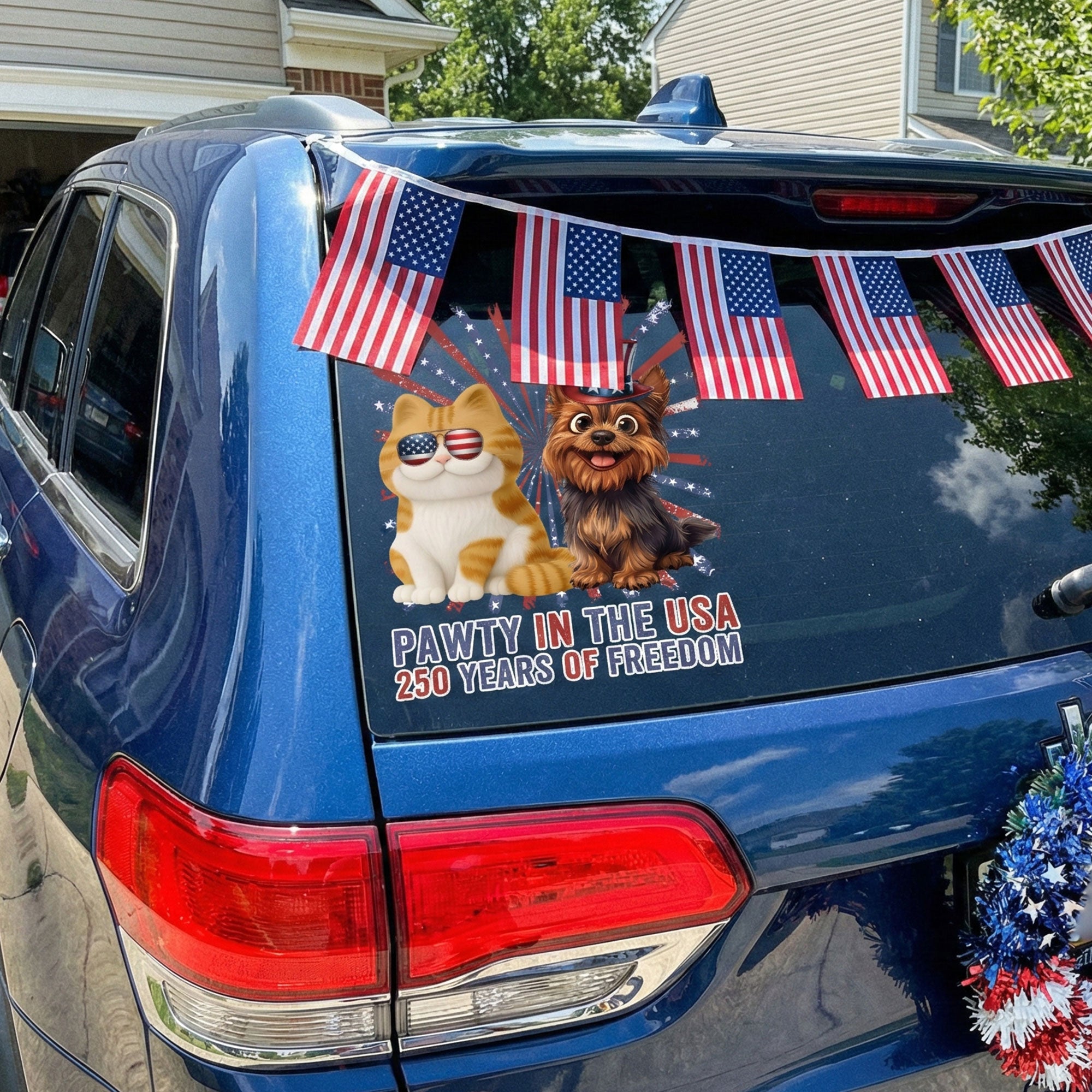 Pawty In The USA 250 Years Of Freedom - Personalized Decal
