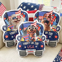 Pawty In The USA - Personalized Custom Shaped Pillow