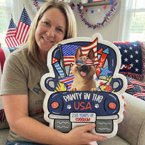 Pawty In The USA - Personalized Custom Shaped Pillow