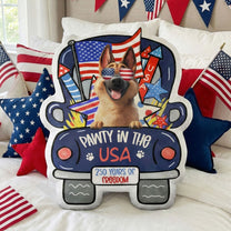 Pawty In The USA - Personalized Custom Shaped Pillow
