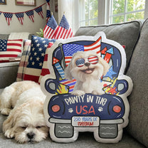 Pawty In The USA - Personalized Custom Shaped Pillow