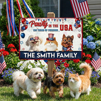 Pawty In The Usa - Personalized Metal Sign