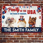 Pawty In The Usa - Personalized Metal Sign